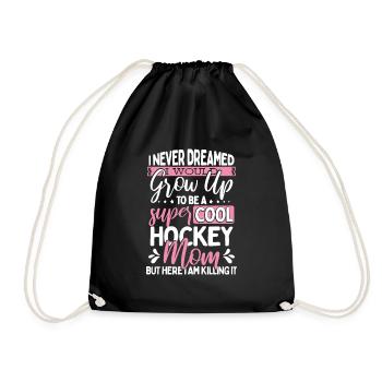 Hockey Mom Geschenk Supercool Hockey Mom Killing It - Turnbeutel - Schwarz - Vorne