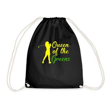 Golfer Geschenk Königin der Grünen Golf Queen - Turnbeutel - Schwarz - Vorne