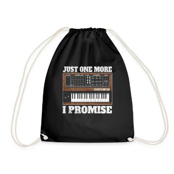 Just One More Funny Synthesizer Gift Synths Lover - Drawstring Bag - black - Front