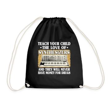 Funny Analog Synthesizer Quote Synths Modular ADSR - Drawstring Bag - black - Front