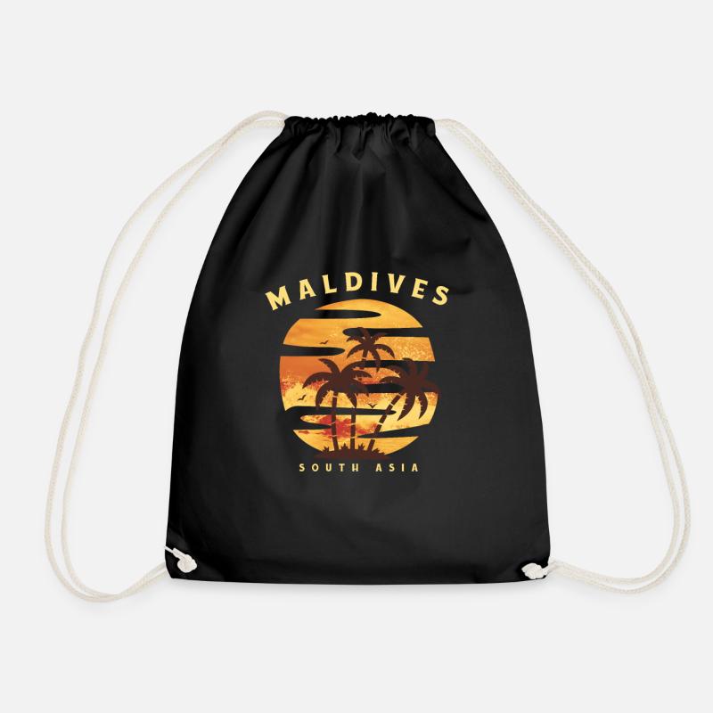 Maldives - Drawstring Bag - black