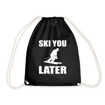 Ski You Later Skifahrer Skilehrer Wintersportler - Turnbeutel - Schwarz - Vorne