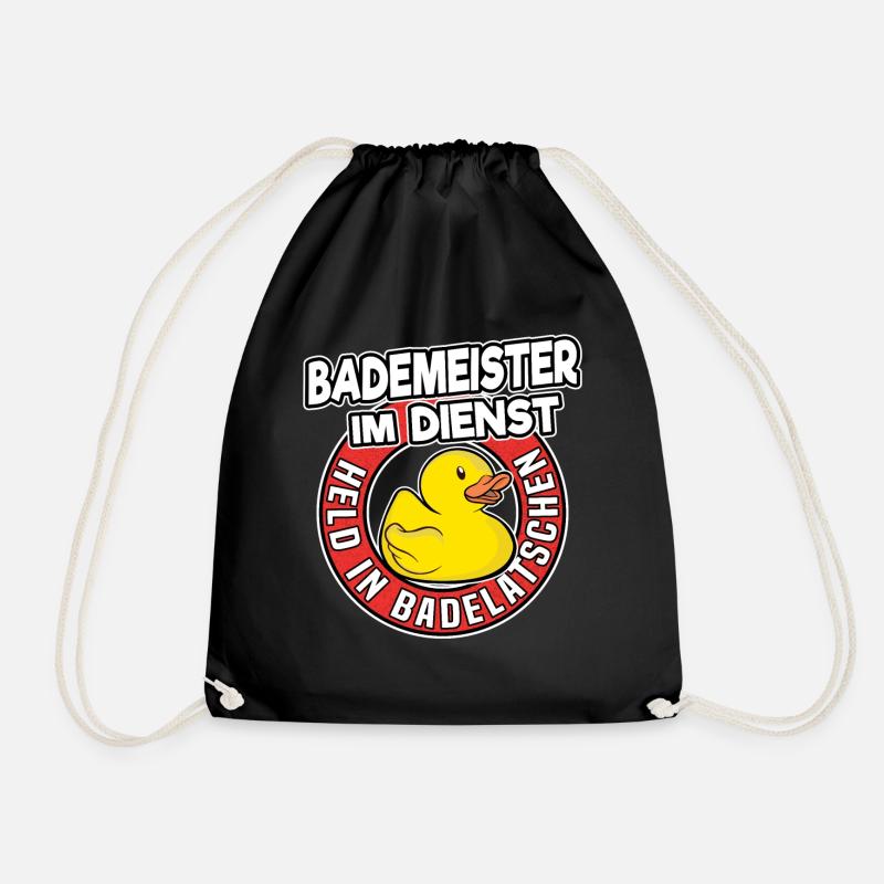 Bademeister Im Dienst Rettungsschwimmer Geschenk - Turnbeutel - Schwarz