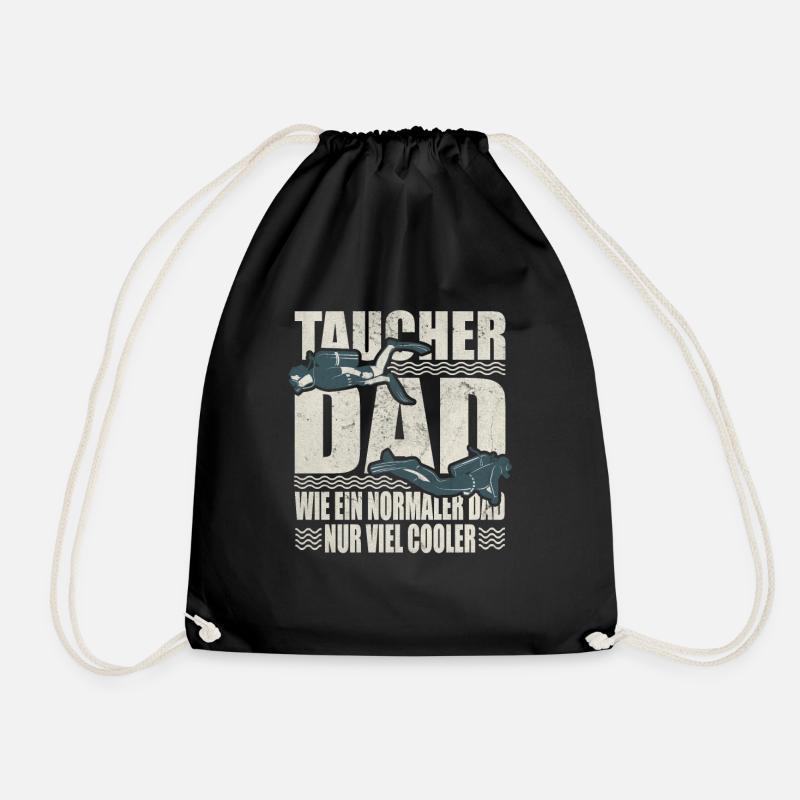 Taucher Dad Normaler Vater Viel Cooler Tauchen - Turnbeutel - Schwarz