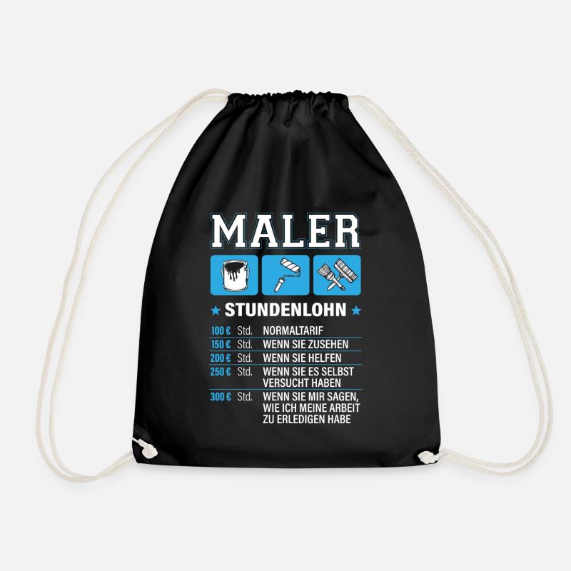 Maler Stundenlohn Lackierer Handwerker Meister Fun - Turnbeutel - Schwarz