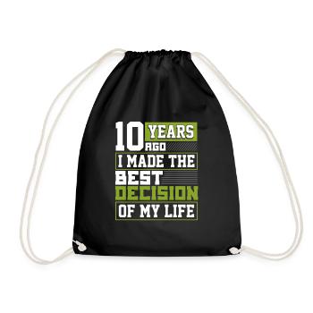 Cadeau 10e anniversaire il y a 10 ans, j'ai fait le meilleur - Sac de sport léger - noir - Devant