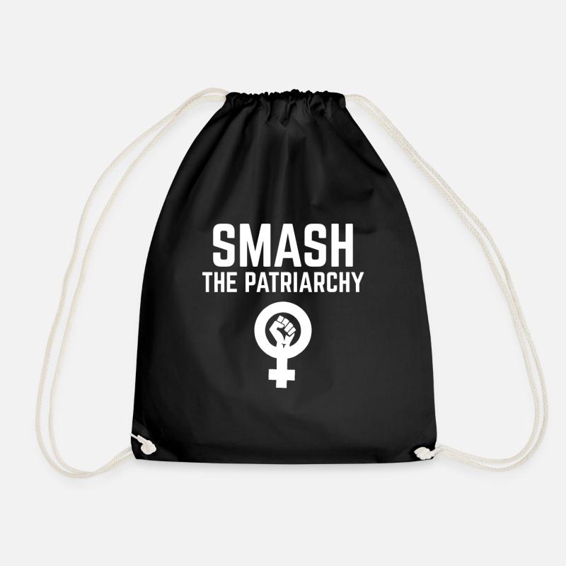 Smash the Patriarchy Feminismus Spruch - Turnbeutel - Schwarz
