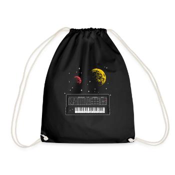Synthesizer Space Synths Analog Modular Retro Gift - Drawstring Bag - black - Front