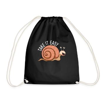Snail Take It Easy nudibranch snail shell - Drawstring Bag - black - Front