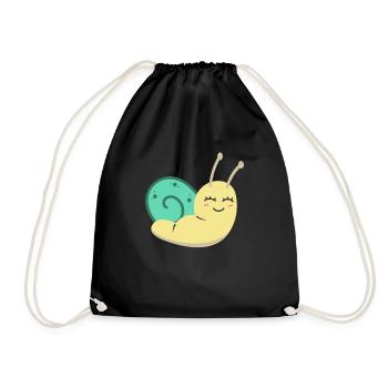 Süße Schnecke Mädchen Baby Schnecken Geschenk - Turnbeutel - Schwarz - Vorne