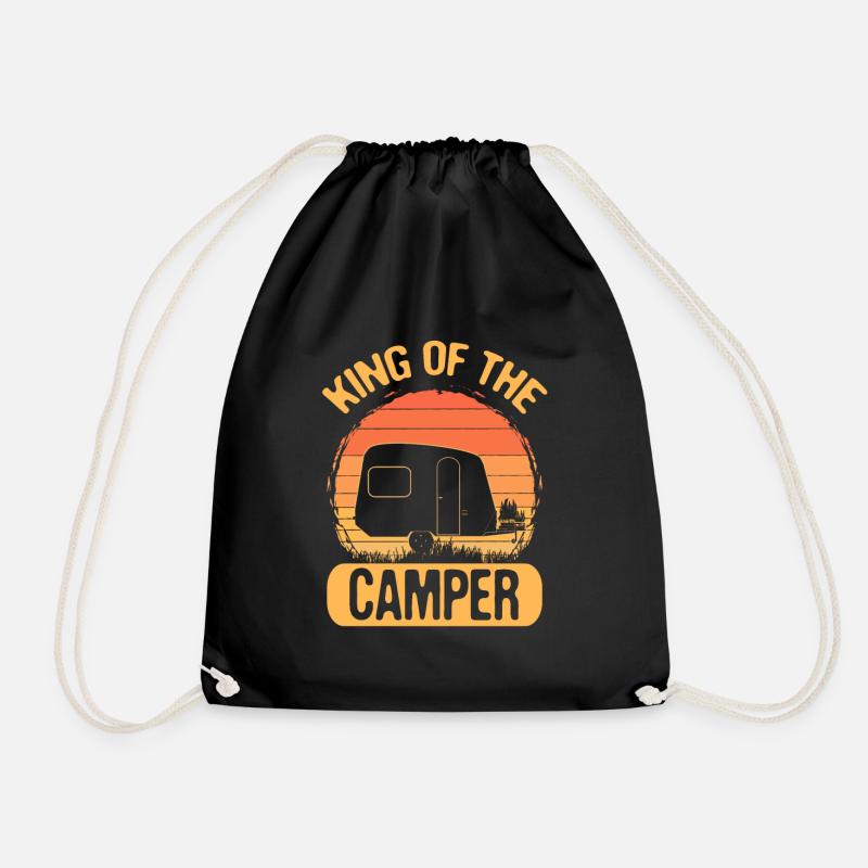Camping Geschenk König des Camper Geschenk - Turnbeutel - Schwarz