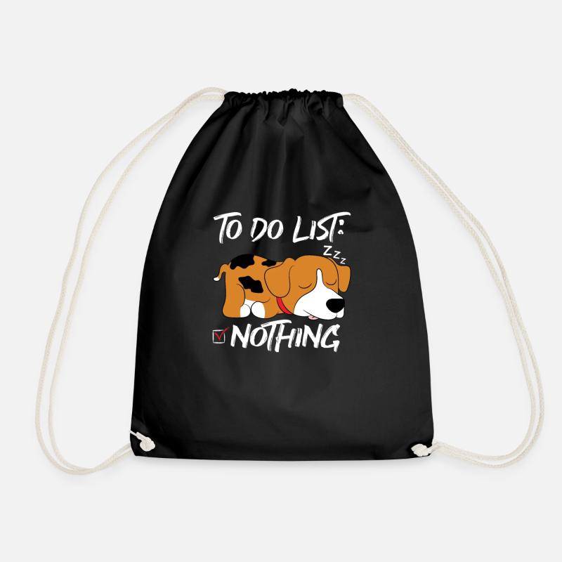 To do list nothing Hund süßes Geschenk - Turnbeutel - Schwarz