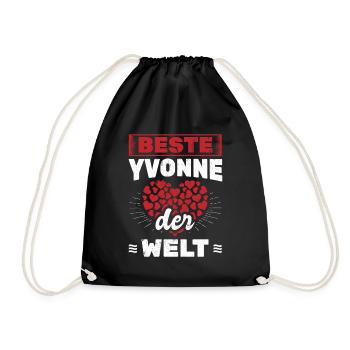 Geschenkidee Vorname Name - Turnbeutel - Schwarz - Vorne
