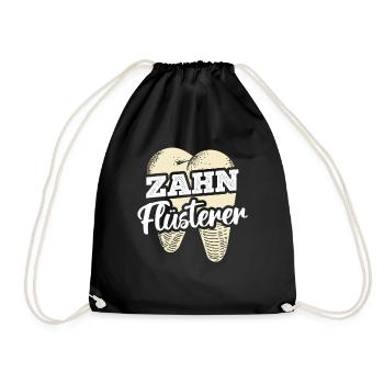 Zahn Zahnarzt Zähne - Turnbeutel - Schwarz - Vorne