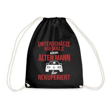 Elektroauto Auto E-Auto - Turnbeutel - Schwarz - Vorne