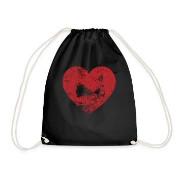 Grand style de grunge coeur rouge - Sac de sport léger - noir - Devant