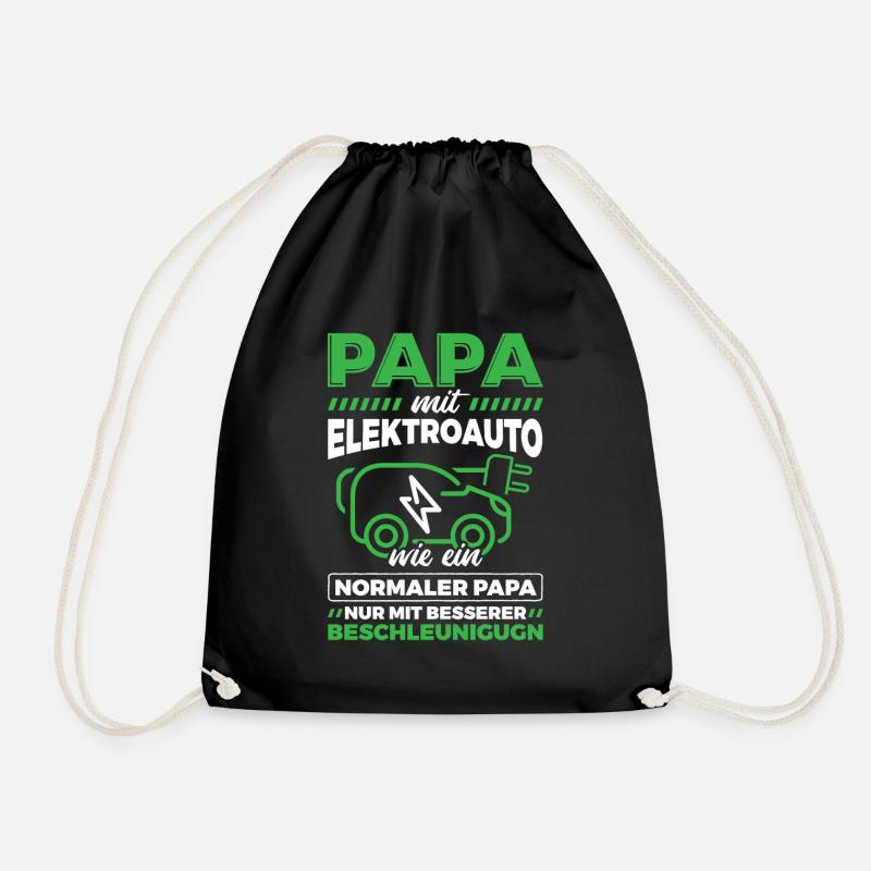 Elektroauto Auto E-Auto - Turnbeutel - Schwarz