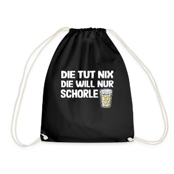Pfälzerin Weinschorle Schorle Lustig Geschenk - Turnbeutel - Schwarz - Vorne