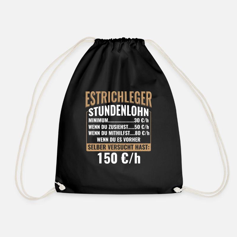 Estrich Estrichleger - Turnbeutel - Schwarz