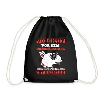 Bullterrier Hunde - Turnbeutel - Schwarz - Vorne