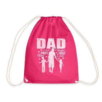 Papa Son’s First Hero Daughter’s Premier mari d’amour - Sac de sport léger - fuchsia - Devant