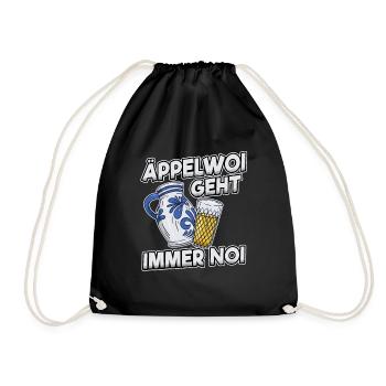 Apfelwein Äppler Geschenk Frankfurt Ebbelwoi Viez - Turnbeutel - Schwarz - Vorne