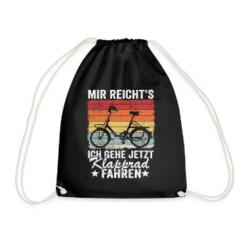 Klapprad Geschenk Faltrad Klappradfahrer Spruch - Turnbeutel - Schwarz - Vorne