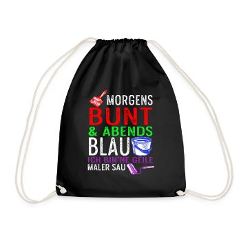 Morgens Bunt Abend Blau Geile Maler Sau Malerei - Turnbeutel - Schwarz - Vorne