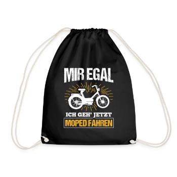 Geschenk Mofa Moped - Turnbeutel - Schwarz - Vorne