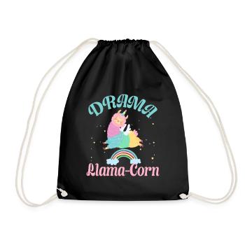 Drama Llama-Corn Unicorn Unicorn Unicorn Unicorns Children - Drawstring Bag - black - Front