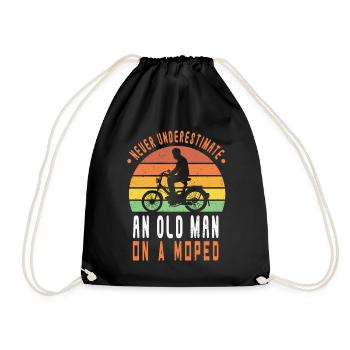Mofa Alter Mann Unterschätzen Moped Mokick Vintage - Turnbeutel - Schwarz - Vorne