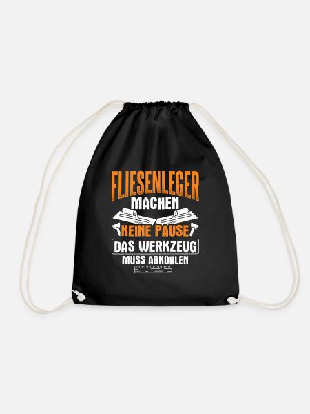 Fliesenleger Handwerker - Turnbeutel - Schwarz