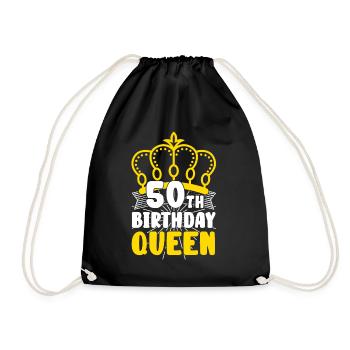 50th Anniversaire de la Reine Reine Couronne Rond anniversaire - Sac de sport léger - noir - Devant