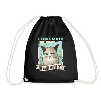 Maths Amour Pleurer Mathe mathématicien Amour du chat - Sac de sport léger - noir - Devant
