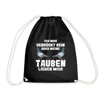 Taube Tauben Vogel - Turnbeutel - Schwarz - Vorne