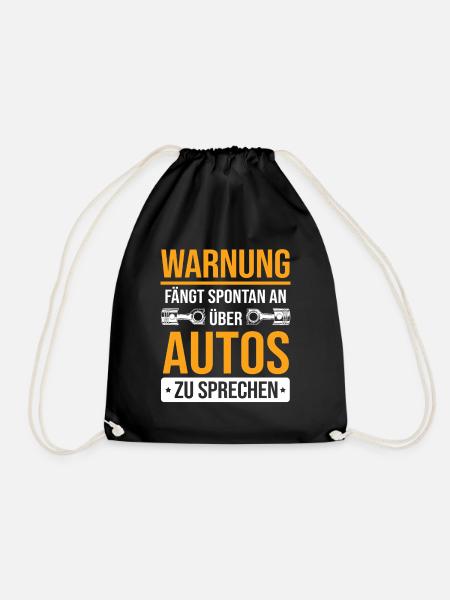Fängt An Über Autos Sprechen Automechaniker KFZ - Turnbeutel - Schwarz