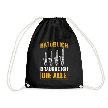 Kettensäge Geboren - Turnbeutel - Schwarz - Vorne