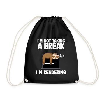 I'm Rendering Filmmaker Sloth Video Editor Editing - Drawstring Bag - black - Front