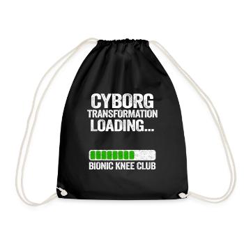Knee Replacement Surgery Cyborg Transformation - Drawstring Bag - black - Front