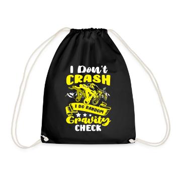 Cyclists Bike Tour Crash Random Gravity Check - Drawstring Bag - black - Front