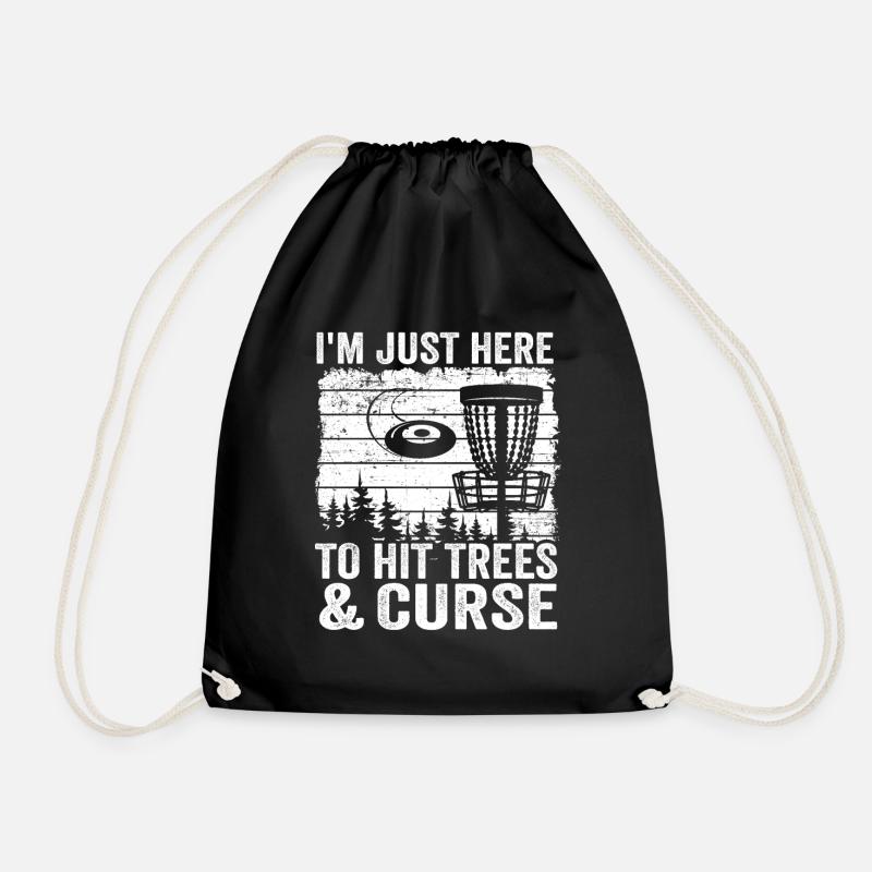 Vintage Disc Golfer Geschenk Spruch Disc Golf - Turnbeutel - Schwarz