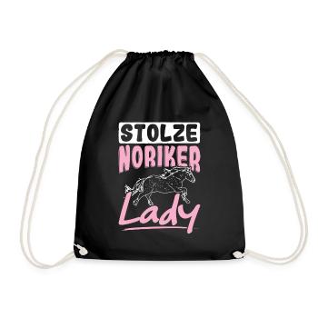 Stolze Noriker Lady Pferde Reiterin Noriker - Turnbeutel - Schwarz - Vorne