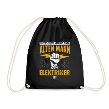 Elektriker Elektrik - Turnbeutel - Schwarz - Vorne