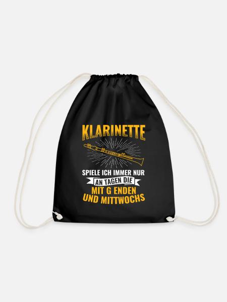 Klarinette Instrument Orchester - Turnbeutel - Schwarz