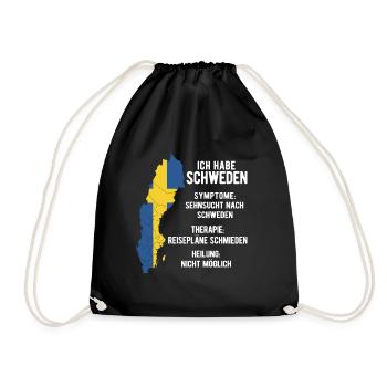 Schweden Skandinavien - Turnbeutel - Schwarz - Vorne