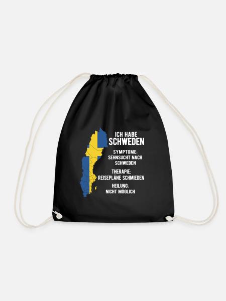 Schweden Skandinavien - Turnbeutel - Schwarz
