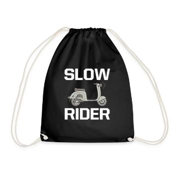 Slow Rider Bike Roller Rider Scooter Riding - Drawstring Bag - black - Front