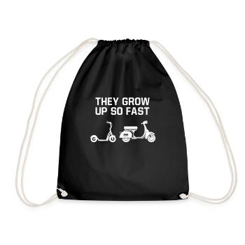 They Grow Up So Fast Roller Motorroller Scooter - Turnbeutel - Schwarz - Vorne