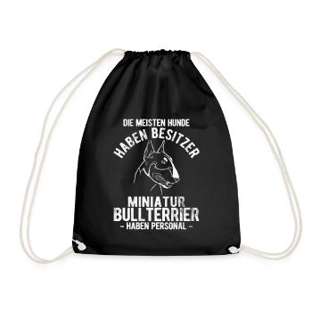 Bullterrier Hunde - Turnbeutel - Schwarz - Vorne