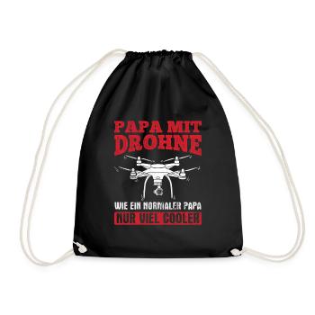 Drohne Geschenk - Turnbeutel - Schwarz - Vorne